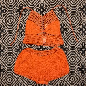 Orange crochet swimsuit